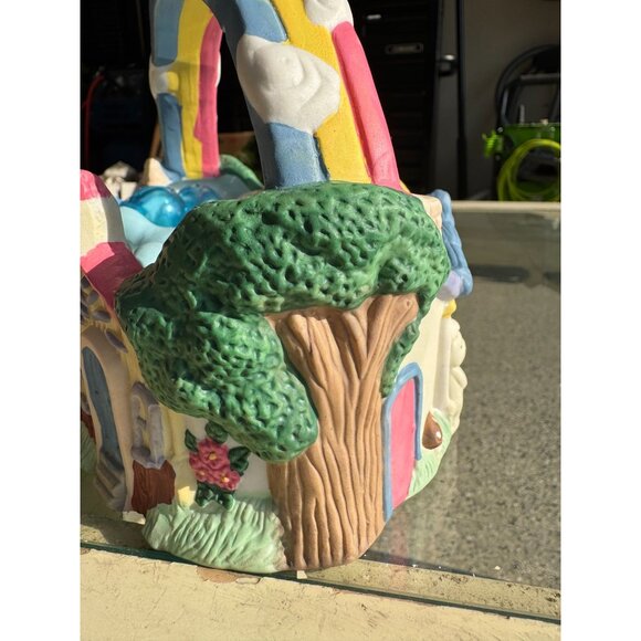 Vintage 1995 Porcelain Easter Basket with Eggs and Bunny - Picture 6 of 14
